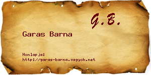 Garas Barna névjegykártya
